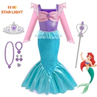 Mermaid Costume Girls Birthday Party Mermaid Dress Kids Halloween Cosplay Ariel Princess Costume