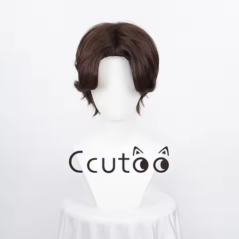Tangled Cosplay Wig Rapunzel Flynn Rider Men Short Brown Curly Synthetic Hair for Halloween Costume 