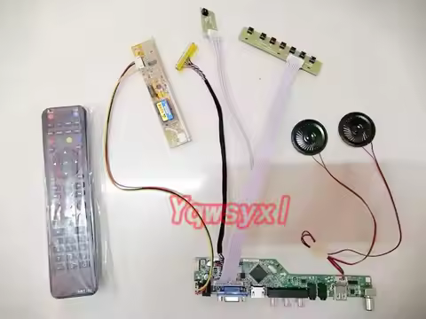 Yqwsyxl With speaker Kit for B156XW04 V5 V.5 TV+HDMI+VGA+AV+USB LCD LED screen Controller Driver Boa