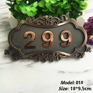 Customized+Gift House NumberImitation Metal Bronze House Number ABS Plastic Door Plate Custom Sign D