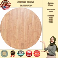 Rubber Wood Table Top Solid Kayu Round Square Table Top Shape Kopi Bulat Meja 16mm Tebal Grade AC 30cm 60cm 90cm