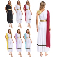 ShyLizee Women Ancient Greek Princess Costume Sleeveless High Waist Tunic Dress Golden Roman Empress