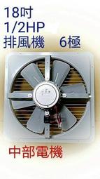 三相 220V 18吋 1/2HP 6極 工業用排風機 抽風機 電風扇 工業扇 吸排 通風機 工業排風扇
