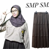 setelan baju pramuka penggalang wanita sd smp sma tangan panjang - baju dan rok m