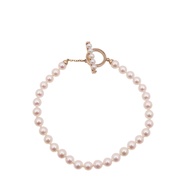 近全新 TASAKI Balance Petite Pearl 750 手鍊 Akoya 珍珠/淡水珍珠 櫻花金 K18 粉紅珍珠首飾 1220 [二手] TASAKI 女士