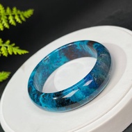 美國鳳凰松石手鐲59MM 高瓷玉化天眼油畫風矽孔雀石手環 高雅華麗