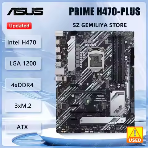 ASUS PRIME H470-PLUS LGA 1200 B460 compatible con i7-10700F 10400F 10100F cpu DDR4 128GB HDMI DVI-D 