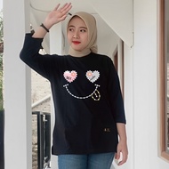 Top basic oversized t-shirts for women, 7/8 sleeve t-shirts for women, oversized, trendy, cool, thic