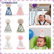 [chiwanji4x] Half Birthday Hat, Eye Catching Cone Hat, Six Months Decoration, Baby Half Year Old Dec