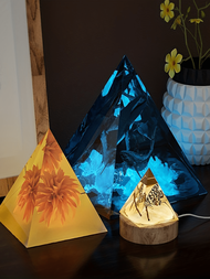 1 pieza Molde de pirámide de resina de silicona para meditación DIY, decoración de mesa del hogar
