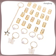 🏠 28pcs Butterfly Braid Hair Ring Set Mga Palamuti sa Buhok para sa Babae Braids Dreadlocks