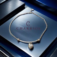 🦄Charriol 夏利豪|2005年度奢華心形石鑲鑽經典鋼索造型項鍊#二手