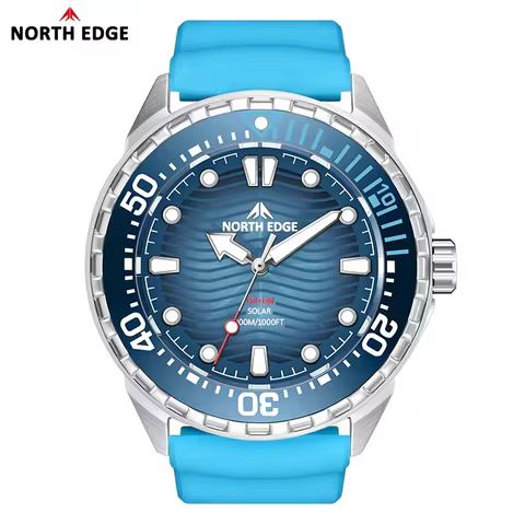 NORTH EDGE NEW+ TRITON Solar-Powered Diving Watch Luxury Quartz Watches For Men 300M Waterproof 180+
