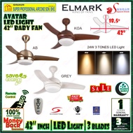 Elmark Baby Fan AVATAR 42 inch Remote Control Ceiling Fan with LED Light (3 blades) Ceiling Fan
