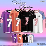 【FREE CUSTOM]UNIQUE NATION UNISEX SHORT SLEEVE RIBBON NUMBERING PRITNED LOGO COQUETTE JERSEY