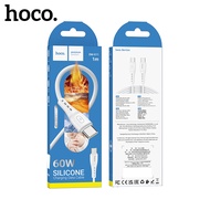 HOCO DM-X11 60W flexible Silicone fast charging cable, Type C to Type C pin, 1m long cable.
