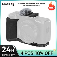 SmallRig PowerShot V1 Camera Cage L-Shaped Mount Plate with Silicone Handle,Furry Windscreen for Can