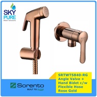 SORENTO SRTWT5840-FRG Rose Gold Angle Valve SRT86-RG Hand Bidet c/w Flexible Hose & Holder Rose Gold