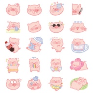 40 PCS PVC Cartoon Cute Animal Pink Lazy Pig Student DIY Stationery Decoration Stickers Suitable for Photo Albums Diaries CupsMobile Phones Laptops Luggage Scrapbooks