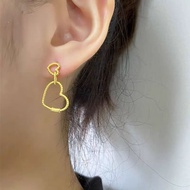 Gold 916 Hoop Earring/ Love Heart Earrings gold 916