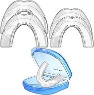 4 x Mouth Guards for Teeth Grinding Prevent Bruxism and Teeth Biting with Travel Case, 2 Types of Mo