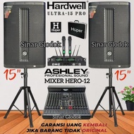 Paket Sound Speaker Aktif Hardwell Ultra 15 Pro Mixer Ashley Hero-12