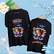 เสื้อยืดสงกรานต์ปีใหม่ไทย Songkran Festival สาดน้ำสงกรานต์ สำหรับผู้ชายและผู้หญิง 2 ด้าน สีดำ/ขาว
