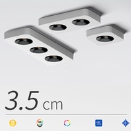 LAMPU SPOTLIGHT NORDIC SQUARE LED CEILING SPOTLIGHT 4000K 1-LIGHT 2-LIGHT 3-LIGHT ULTRA-THIN WHITE S
