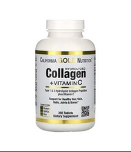 美國California Gold Nutrition Collagen膠原蛋白+ C 6000亳克,1,3型, 250粒裝
