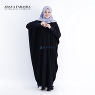 Abaya Syari Farasha Zipper Jetblack Alsyahra Exclusive