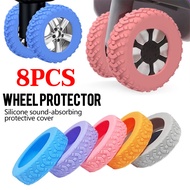 8PCS Thicken Texture Silicone Wheels Protector for Luggage Reduce Noise Travel Luggage Wheels Cover