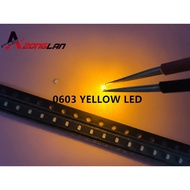 100PCS 0603 Yellow SMD led Super Bright 120mcd 2.0~2.4V 580-590nm SMD 0603 led yellow 0603 diodes 1.
