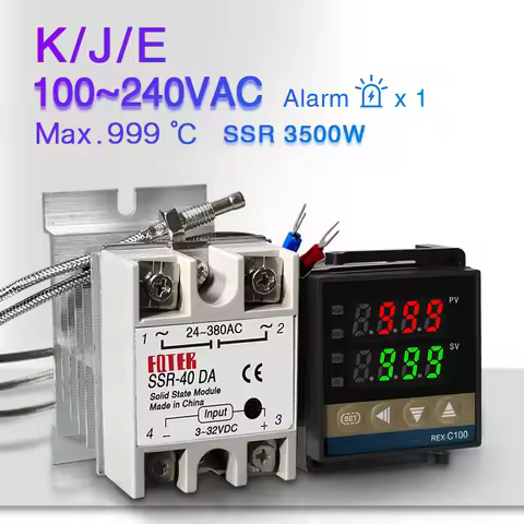 REX-C100 PID Temperature Controller 220v 400 degree Digital thermostat Output 40A SSR K Type Thermoc