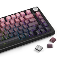 XVX Gradient Side Print Keycaps Pink, Double Shot PBT Keycaps 75 Percent,Cherry Profile Shine Throug