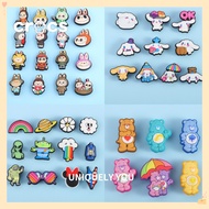 Jibbitz for cute labubu Jibbitz Cinnamon Dog Shoe Buckles charm cute Rainbow Bear cute Accessories A