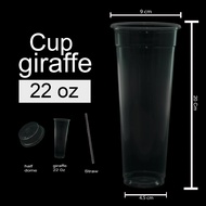 GIRAFFE PP CUP WITH LID & STRAW 22OZ & 28OZ (1PACK)