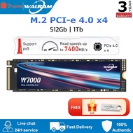 Walram SSD Nvme M2 512GB 1TB 2TB SSD Hard Drive nmve ssd 2280 7000M/S PCIe 4.0 x4 Internal Solid State Disk for ps5 desktop