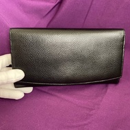 Coach 荔枝紋真皮 黑 金色旋轉扣 古董皮夾 長夾 vintage