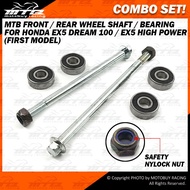 COMBO SET MTB FRONT REAR WHEEL SHAFT SWING ARM SHAFT BEARING FOR HONDA EX5 DREAM 100 / EX5 HIGH POWE