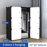 Almari Pakaian Storage Cabinet Black/White Door Cabinet Hanging Clothes Organiser  Almari DIY Wardro