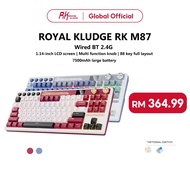 NEW RK M87  RK Royal Kludge Ocean Blue  88 Keys Tri-Mode RGB Wired Bluetooth 2.4G Wireless 3 Modes W
