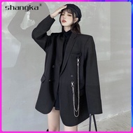Oversized Blazer Suit Jacket for Women Korean Version Large Plus Size White Blazer Female LongSleeve Ladies CoatWoman
