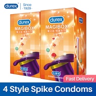 [Magibox] High Quality Mixed 4 Style Natural Latex Durex Condoms for Man G-spot Particle Thread  Adults Male Condom With Spikes Safe Contraception