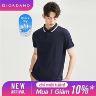 GIORDANO Men Polo Shirts Quick Dry Lightweight Polo Shirts Contrasting Collar Short Sleeve Fashion C