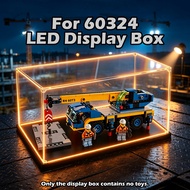LED Acrylic Display Case for 60324 Mobile Crane丨Dustproof Display Box with RF Remote & Type-C