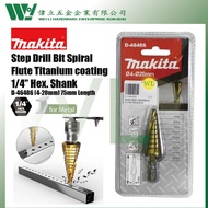 Makita 4-20mm Step Drill Bit Spiral Flute Titanium Coating 1/4" Hex.Shank D-46486 mata drill besi