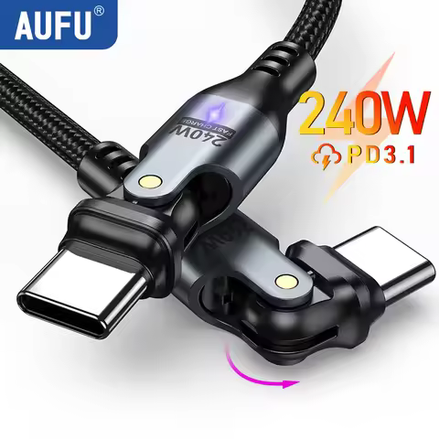 AUFU 240W USB C to USB Type C Cable for MacBook Pro Quick Charge 3.1 PD Fast Charging Cable for Sams