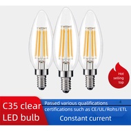 [110V/220V Optional] C35 Candle Bulb LED Clear Light Warm White Dimmable E12/E14/E26/E27 Screw Cryst