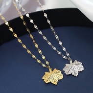 TN365 Maple leaf titanium necklace