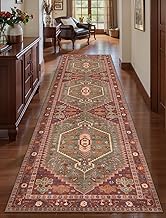 Ciicool 3x8ft Hallway Rug, Washable Runner Rugs Vintage Kitchen Carpet for Entrance Bedroom Bedside 